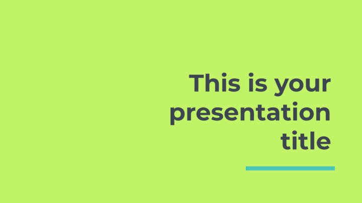 Verde Neón. Template PowerPoint grátis e tema do Google Slides
