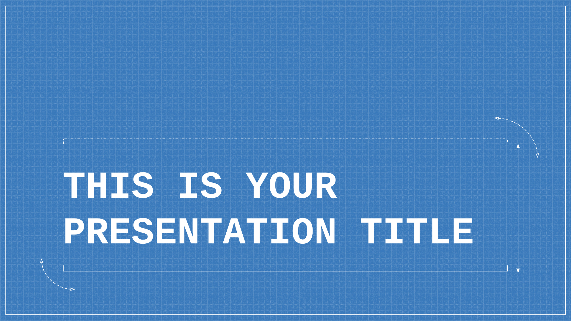 Free technical Powerpoint template or Google Slides theme in blueprint style