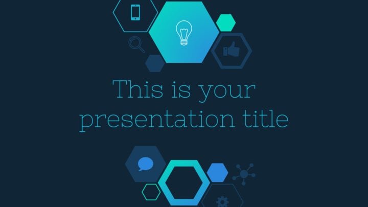 Tecnologia Hexagonal. Template PowerPoint grátis e tema do Google Slides