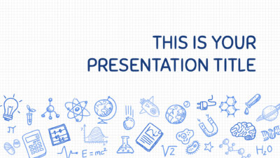 Free Powerpoint template or Google Slides theme with science drawings