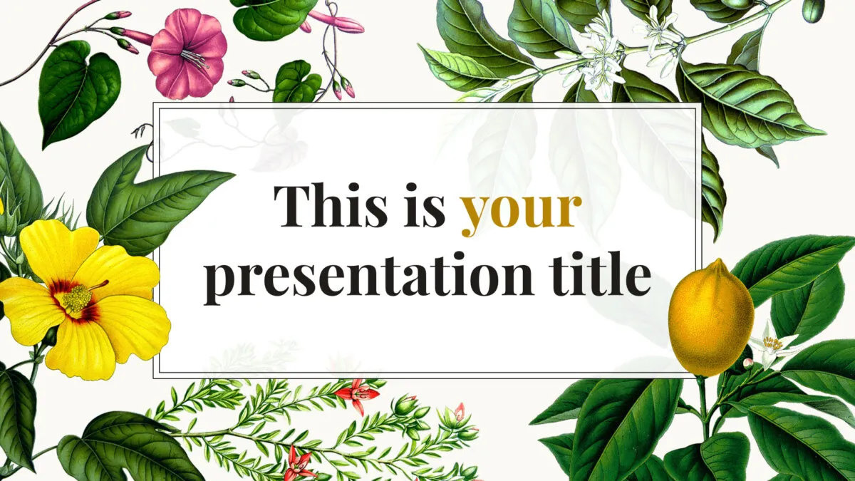 Free creative Powerpoint template or Google Slides theme with flowers