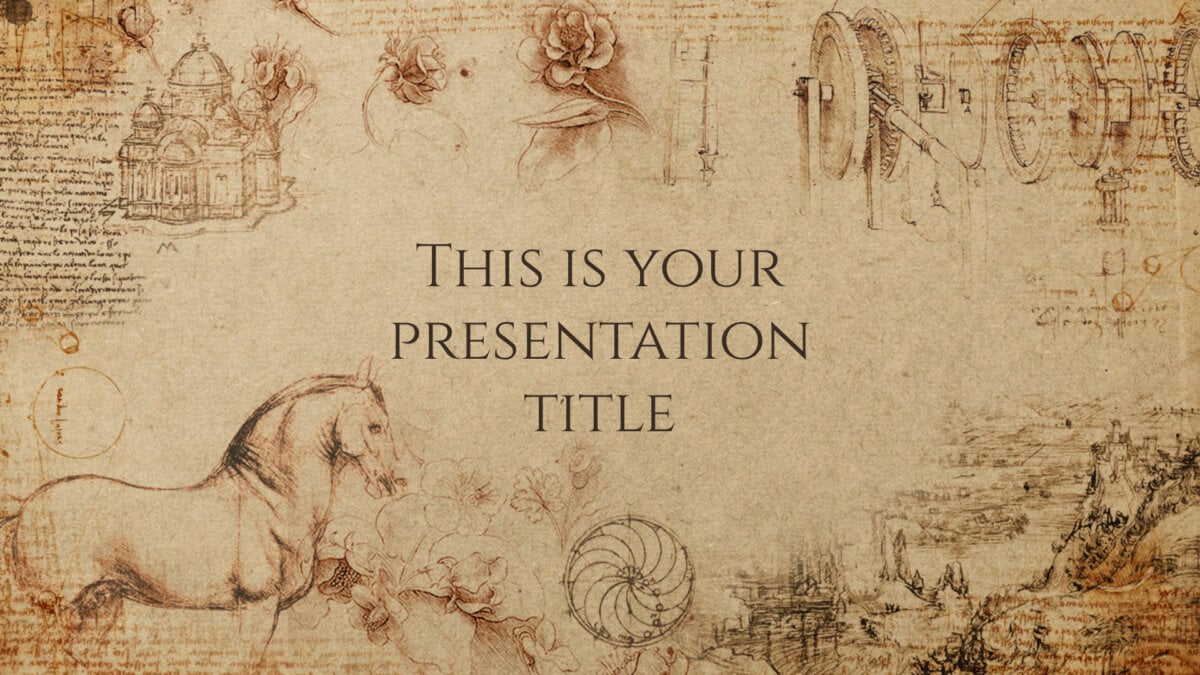 Free Powerpoint template or Google Slides theme with historical style