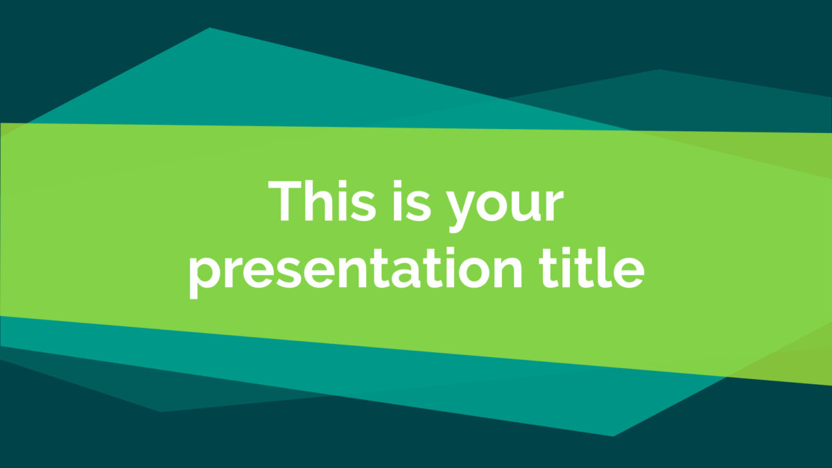 Free green geometric Powerpoint template or Google Slides theme