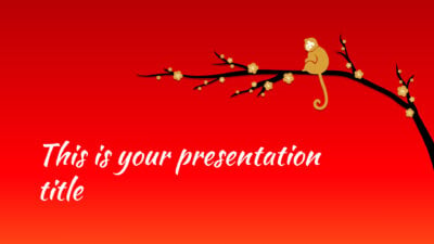 chinese new year 2016 presentation - Powerpoint template or Google Slides theme