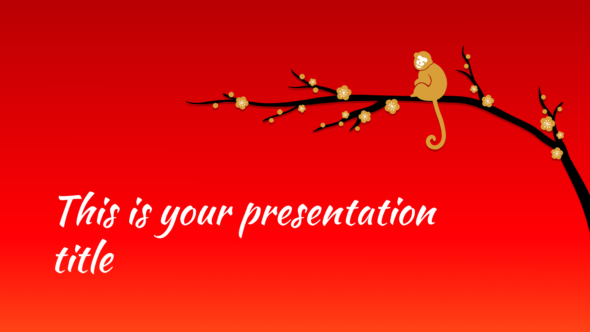 Chinese New Year The Monkey Free Powerpoint Template | My XXX Hot Girl