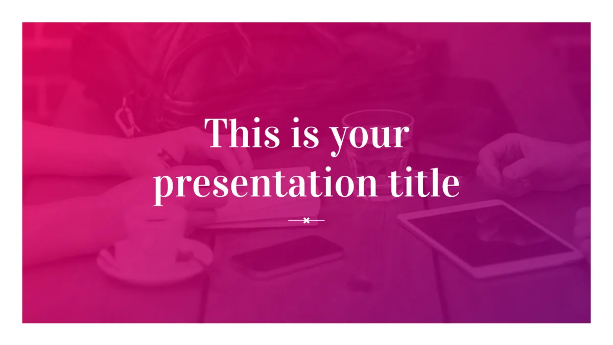 Free modern pink presentation - Powerpoint template or Google Slides theme