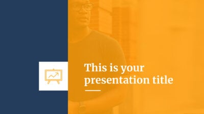 Free professional presentation for startups - Powerpoint template or Google Slides theme in yellow and blue