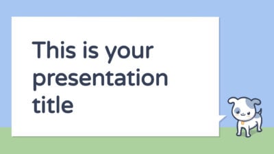Free cute presentation for children - Powerpoint template or Google Slides theme with pets