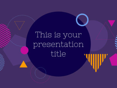 Free modern purple Powerpoint template or Google Slides theme
