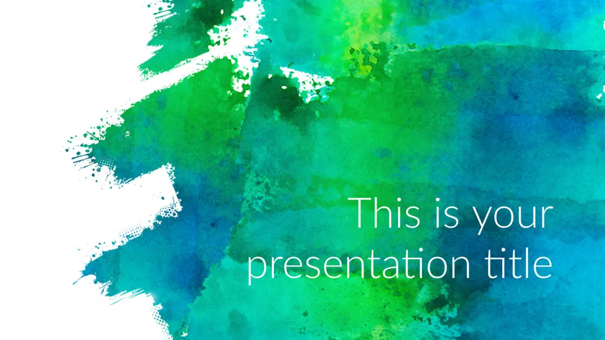 Free art Powerpoint template or Google Slides theme with watercolors