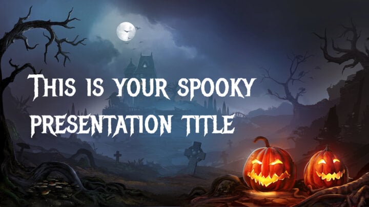 Halloween Casa Assombrada. Template PowerPoint grátis e tema do Google Slides