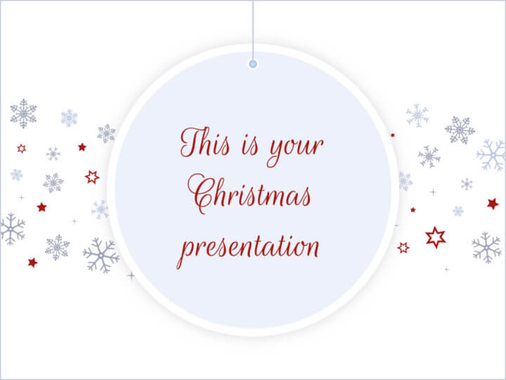 白くエレガントな 無料のクリスマスPowerPointのテンプレートやGoogleのスライドのテーマ