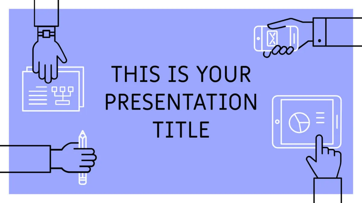 Plantilla gratuita de PowerPoint o tema de Google Slides con iconos de trabajo en equipo