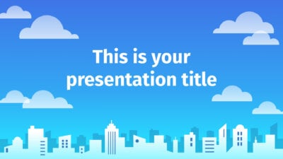 Free Powerpoint template or Google Slides theme with illustrated city background