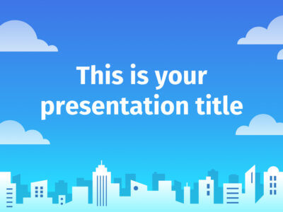 Free Powerpoint template or Google Slides theme with illustrated city background