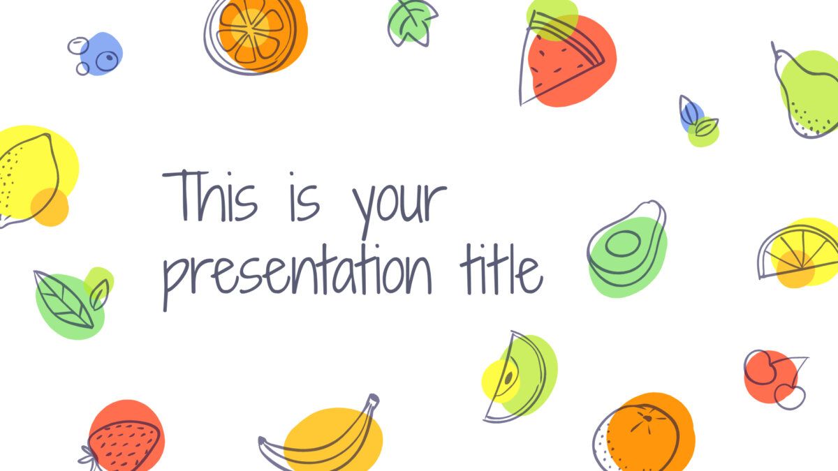 Free Powerpoint template or Google Slides theme with fruits illustrations