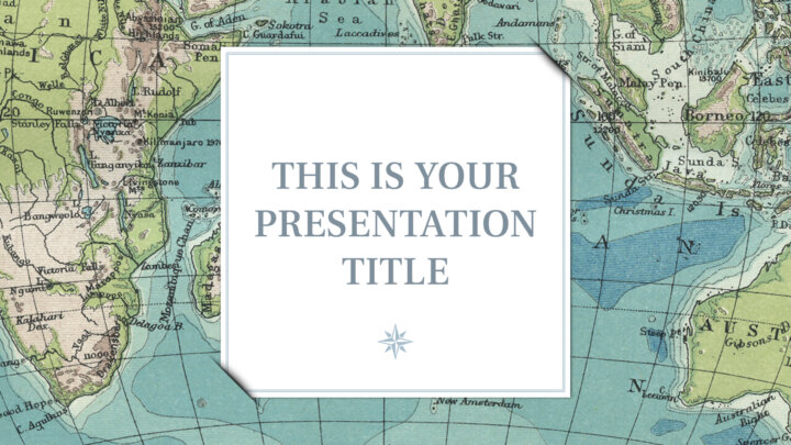 Geografia Vintage. Template PowerPoint grátis e tema do Google Slides