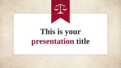 Free formal Powerpoint template or Google Slides theme with law & justice detail