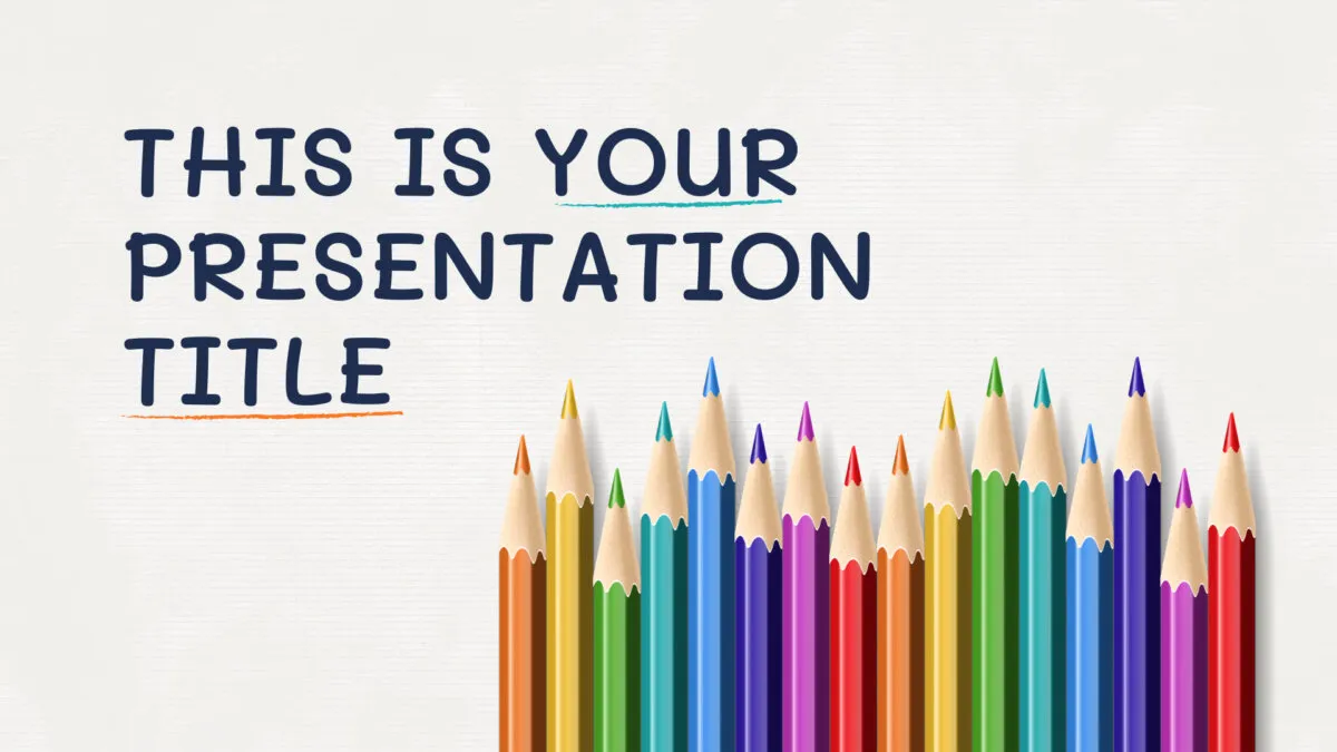 Free educational Powerpoint template or Google Slides theme with color pencils