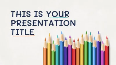 Free educational Powerpoint template or Google Slides theme with color pencils