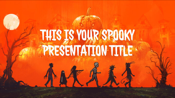 Truque ou Travessura de Halloween. Template PowerPoint grátis e tema do Google Slides