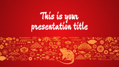 Free Powerpoint template or Google Slides theme of Chinese New year of the Rat