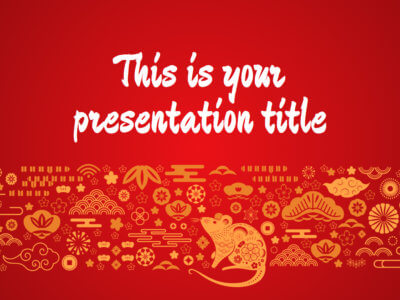 Free Powerpoint template or Google Slides theme of Chinese New year of the Rat