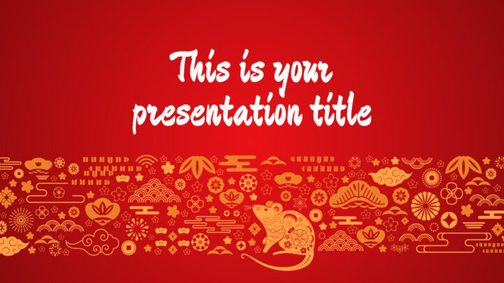 Ano Novo Chinês (O Rato). Template PowerPoint grátis e tema do Google Slides