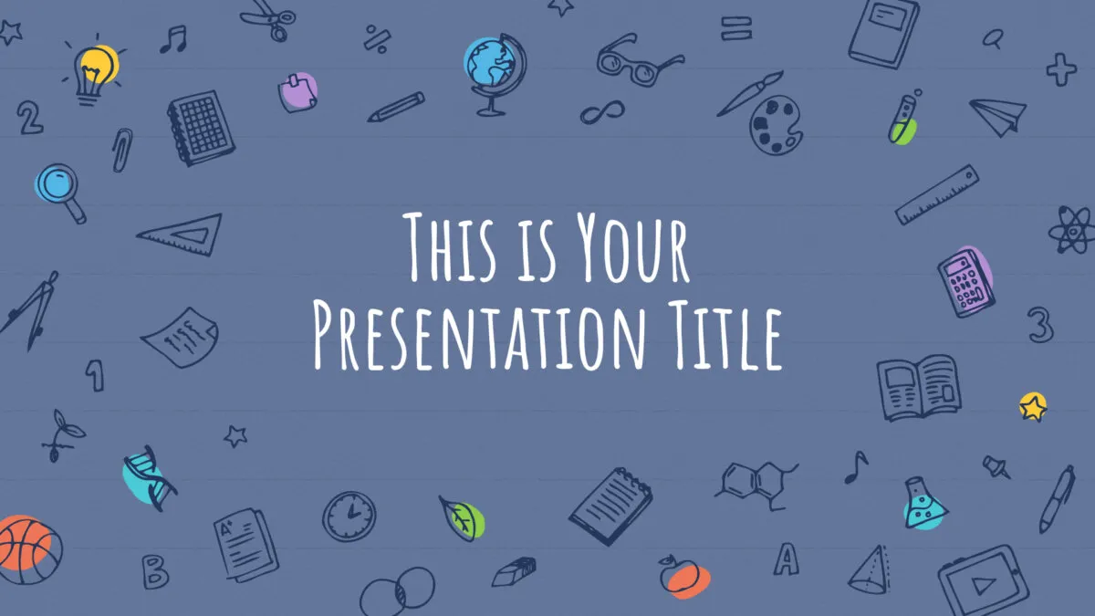 Plantilla de PowerPoint educativa gratuita o tema de Google Slides con bocetos