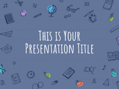 Free educational Powerpoint template or Google Slides theme with sketchnotes