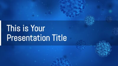 Free medical Powerpoint template or Google Slides theme with virus theme