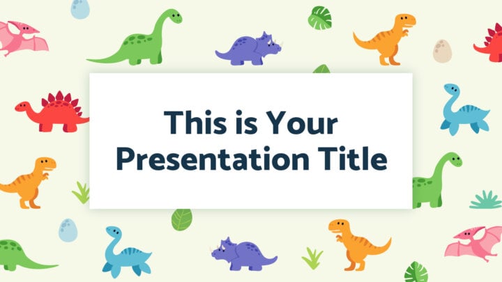 キュートな恐竜たち。 無料 PowerPointテンプレート & Googleスライド テーマ