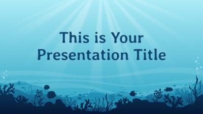 Free Powerpoint template or Google Slides theme with sea underwater illustrations
