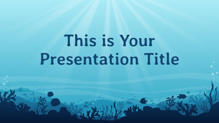 Oceano Azul. Template PowerPoint grátis e tema do Google Slides