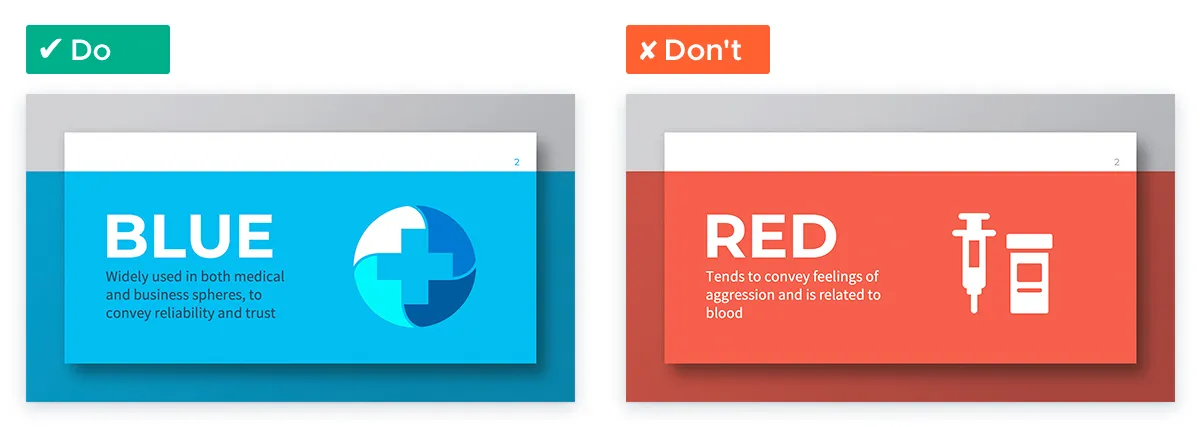 Create an Effective and Engaging Medical Presentation: Use blue to convey reliability and trust