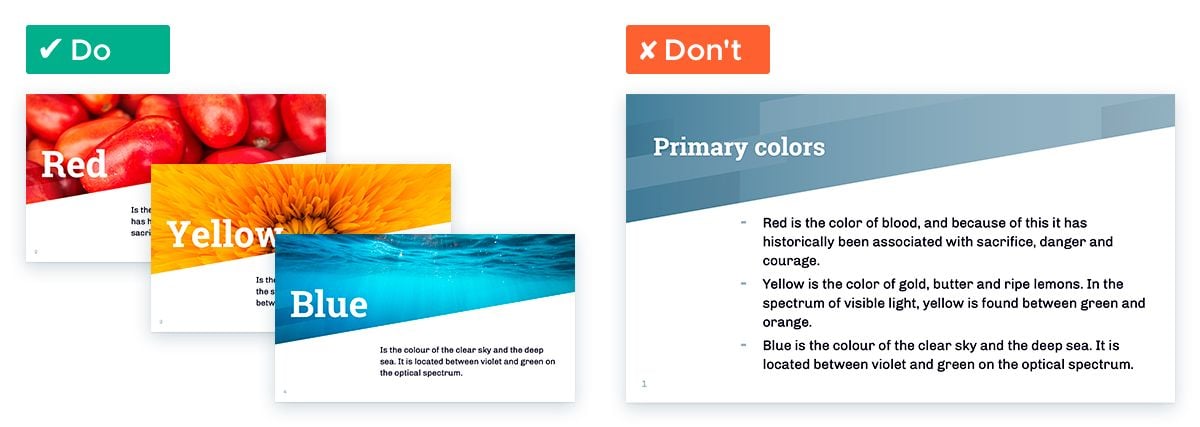 Design a sales presentation that actually converts: Get straight to the point with simple slides