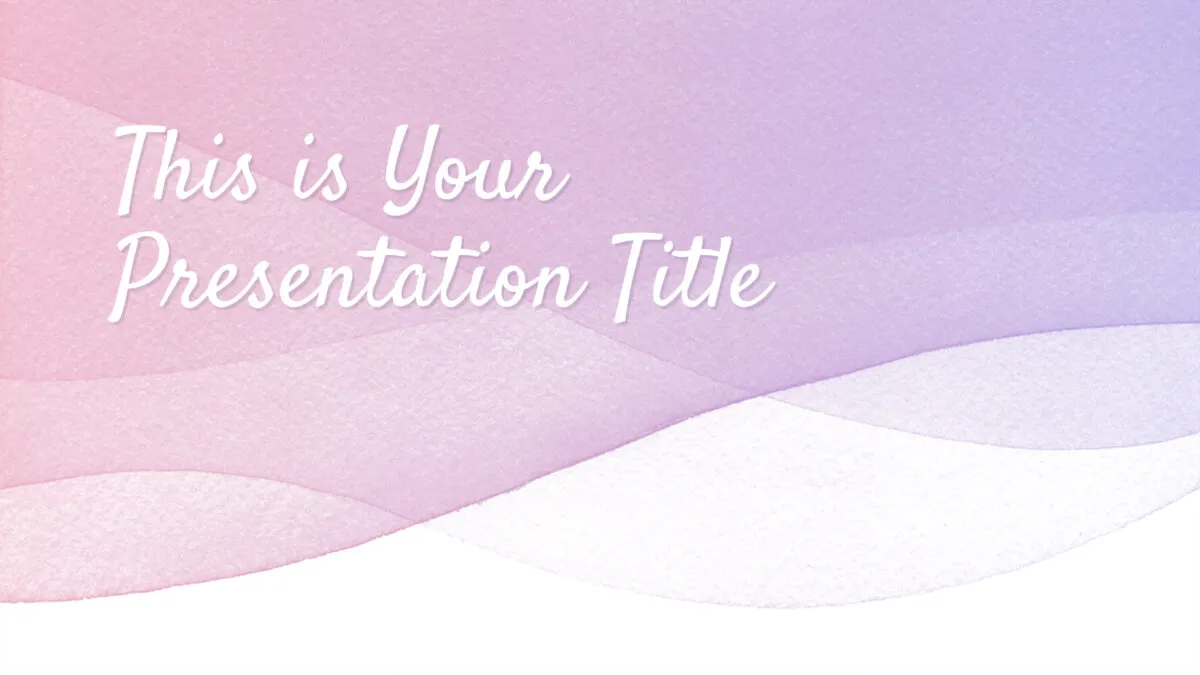 Free pastel PowerPoint template and Google Slides theme with watercolor waves