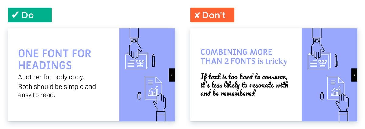 Design Tips for Non-Designers To Use In Your Next Presentation - Limit fonts
