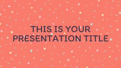 Free cute Powerpoint template and Google Slides theme with confetti in pastel colors