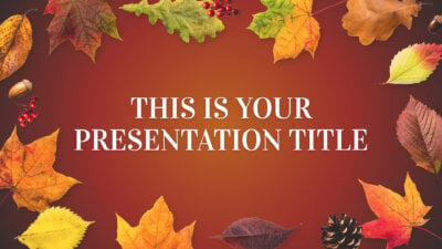Free fall Powerpoint template and Google Slides theme with autumn leaves