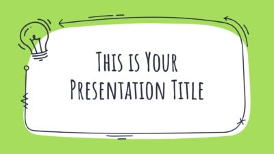 Free creative Powerpoint template and Google Slides theme with doodles and green color