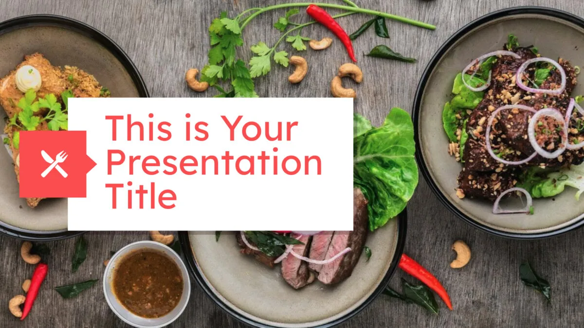 Free modern PowerPoint template and Google Slides theme with food photos