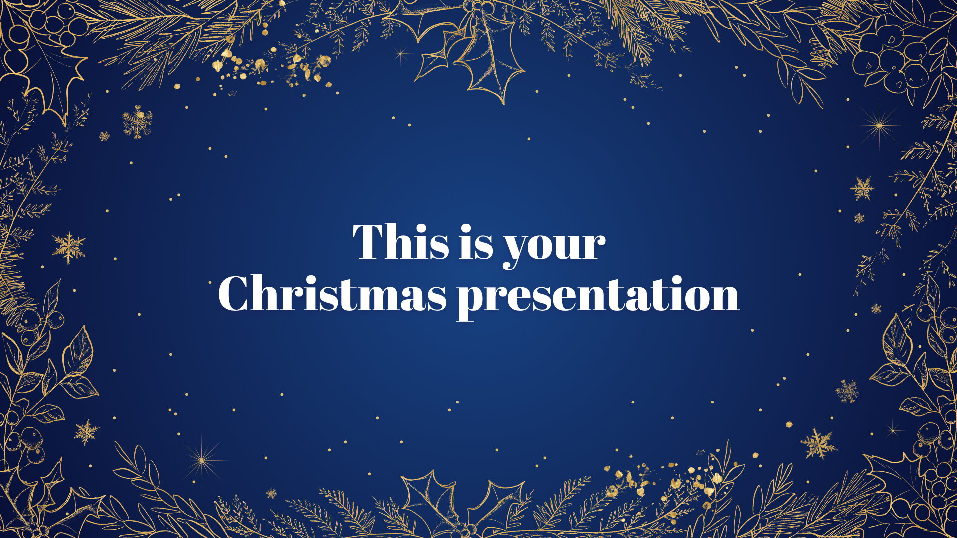 Golden Christmas. Free PowerPoint Template & Google Slides Theme