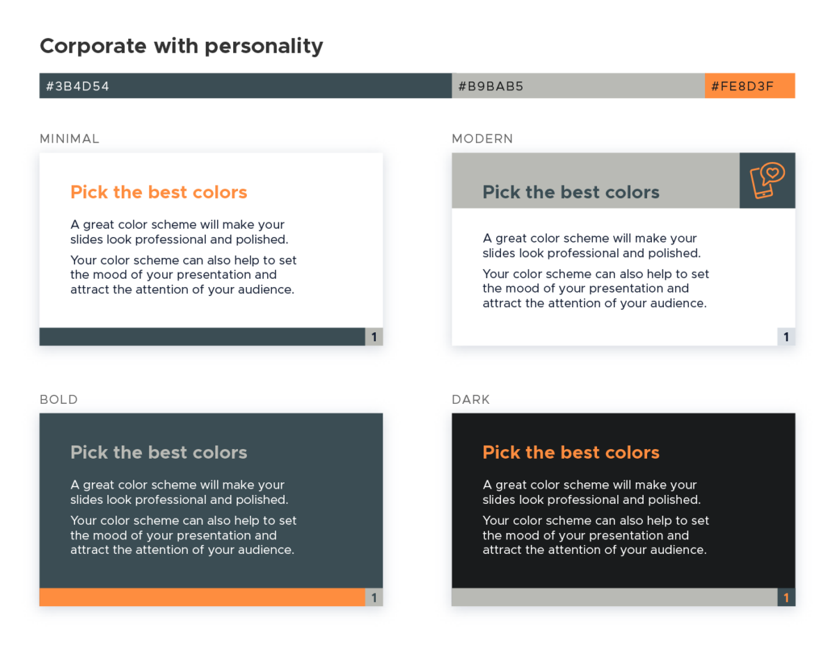 Color scheme for presentations - Corporate with personality