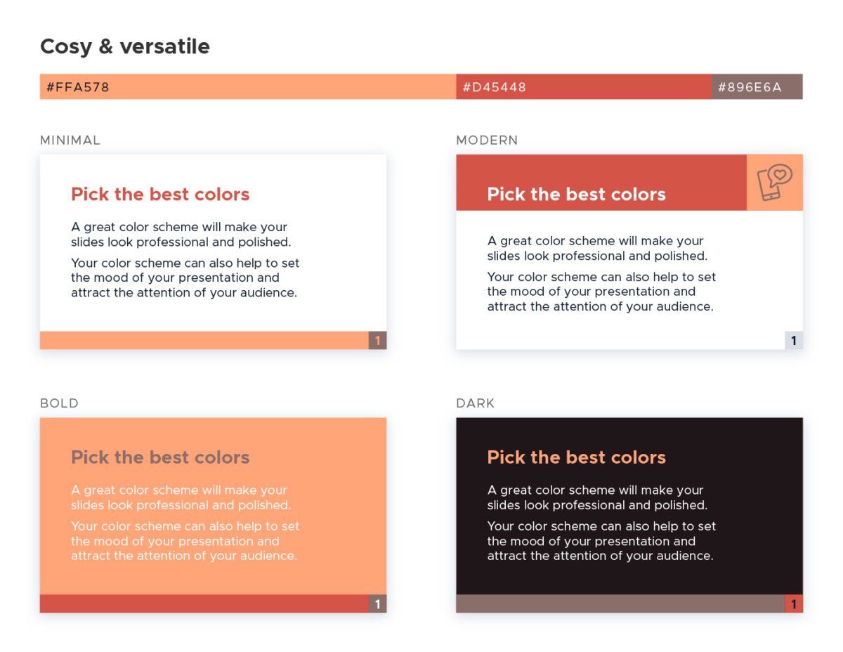 Color scheme for presentations - Cosy and versatile