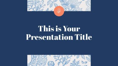 Free stylish Powerpoint template or Google Slides theme with botanical illustrations
