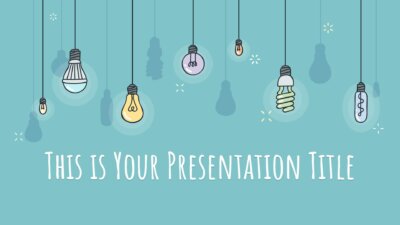 Free educative Powerpoint template or Google Slides theme with lightbulbs