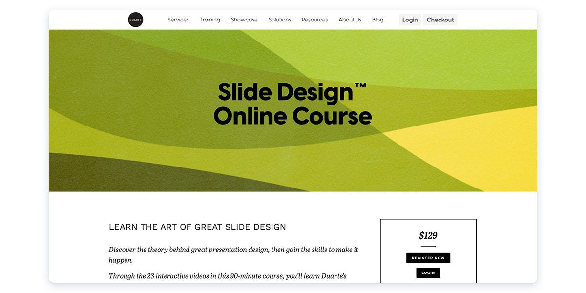 Slide Design Online Course with Duarte