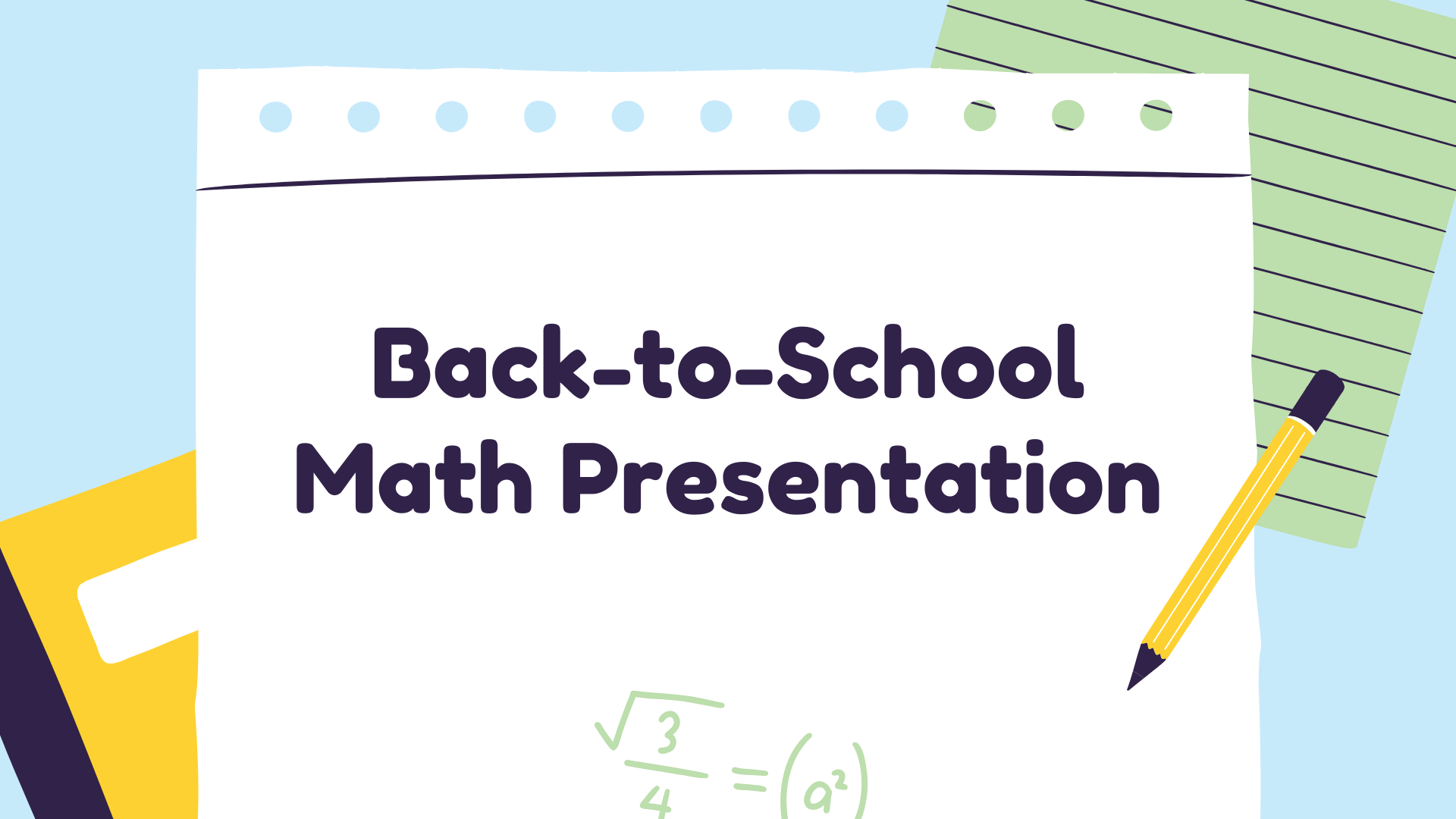 Back to School Math. Free PPT Template & Google Slides Theme