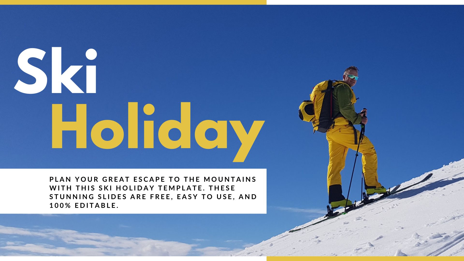 Ski Holiday. Free PPT template & Google Slides Theme